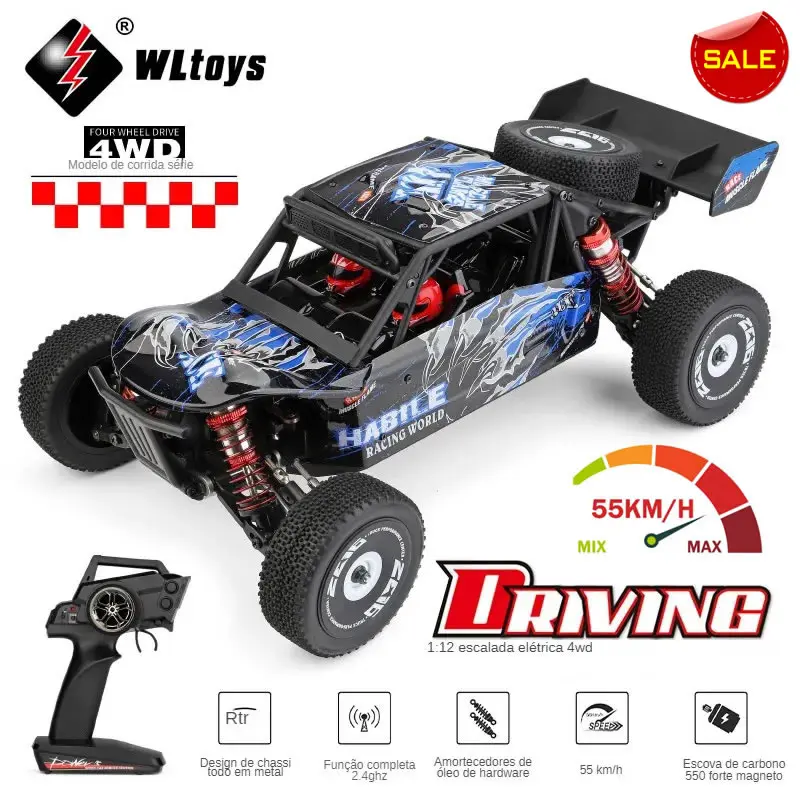 WLtoys 124018 1:12 4WD 55Km/H RC Racing Car Remote Control High Speed Off-Road - £146.91 GBP+