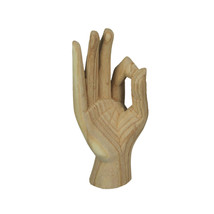 Zeckos Carved Wooden A-OK Hand Gesture Statue Natural Finish 8 Inches High - £23.36 GBP