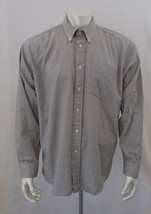 Pierre Cardin Paris Large 17 Longe Sleeve Gray Check  Dress  Shirt - $12.76