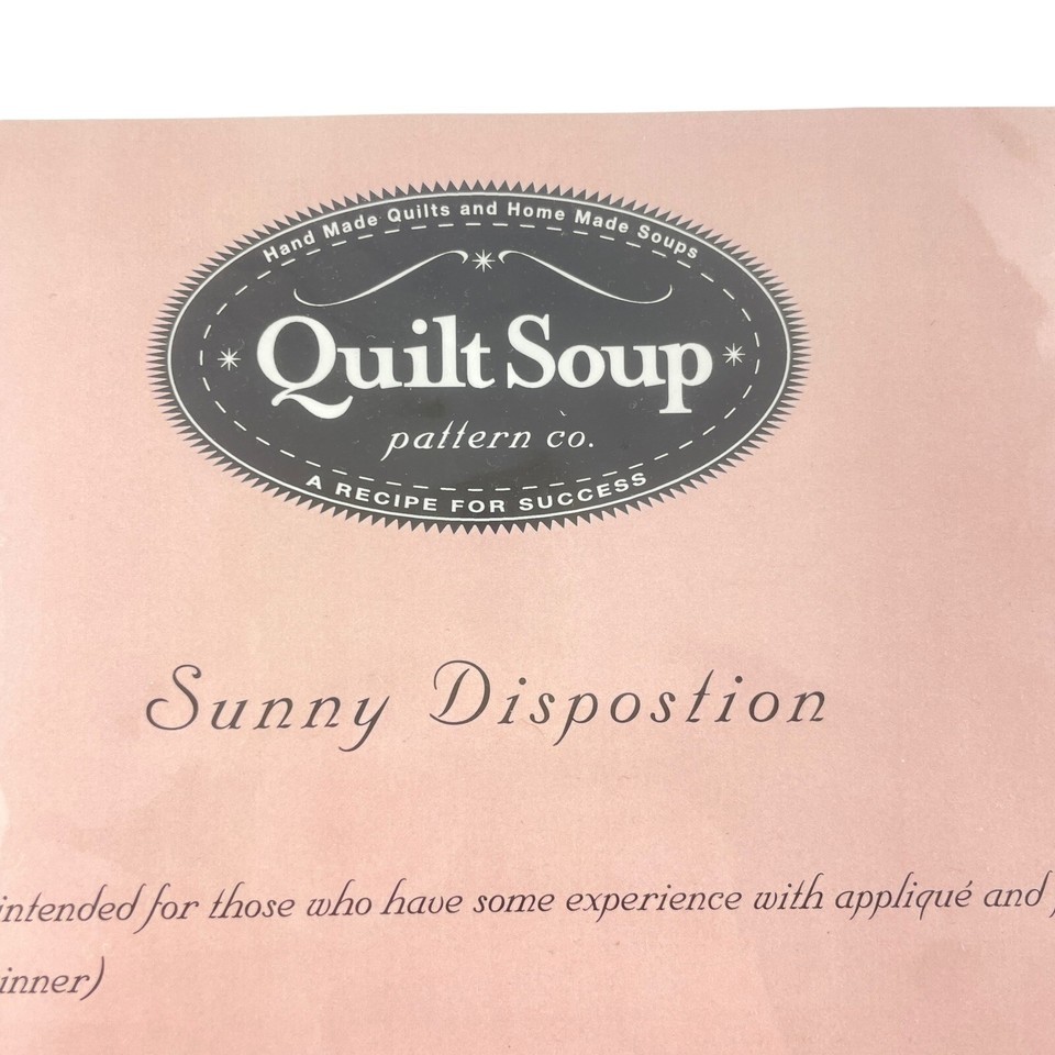 Quilt Soup PATTERN Sunny Disposition Applique and Piecing 56" x 56" Item image 4