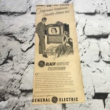 Vintage 1951 Print Ad General Electric Black-Daylight Television Adverti... - £7.90 GBP