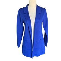 Vila Milano Blazer Jacket Sweater Open M Royal Blue Pockets New - $34.64