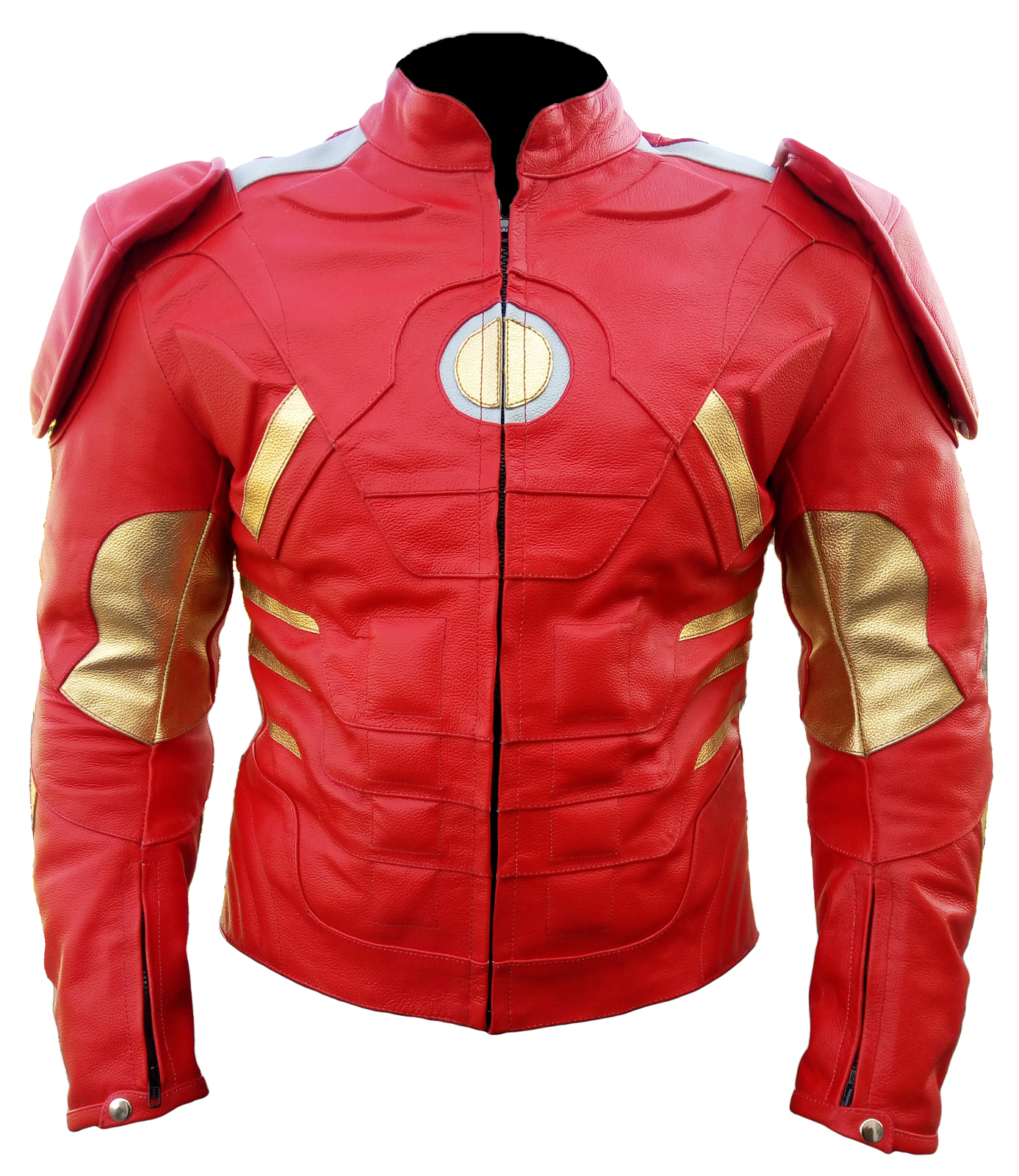 Handmade New Men's Pure Leather Biker Jacket, Men's New Red Golden Color Jacket
