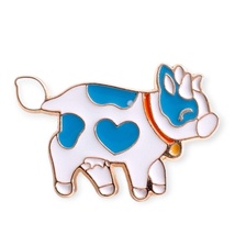 Blue Heart Cow Enamel Pin - £6.98 GBP