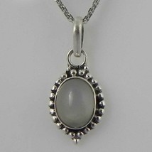 925 Sterling Silver Moonstone Handmade Necklace 18&quot; Chain Festive Gift PS-1983 - £28.67 GBP