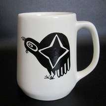 Southwestern Quail Art Pottery Mug Native American Coffee Cup Vintage 80s - $19.78