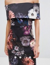 NWOT Asos Petite Floral Pencil Dress Size 2 Deep Fold Off Shoulder - £23.96 GBP