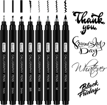 Calligraphy Pens,8 Size Calligraphy Pens for Writing,Brush Pens Calligra... - $14.71