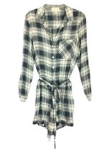 $138 Anthropologie Plaid Relax Romper Medium 6 8 SOFT COMFY Stretch Wais... - $55.44