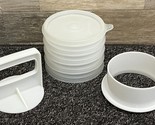 Tupperware 4&quot; Burger Press #884 w/ Ring, 4 Freezer Keepers #882 &amp; Clear ... - £9.30 GBP