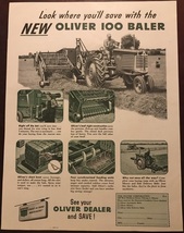 1953 Oliver 100 Baler Original Magazine Ad - Oliver 77 - $10.00