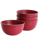 Gibson Home Rockabye 4 Piece Melamine Cereal Bowl Set in Dark Pink - $75.07 CAD