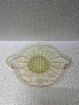 Vintage Lancaster Yellow (Topaz) Depression Glass Cane Landrum Serving Bowl - £22.55 GBP