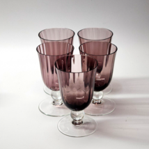 Artland LUSTER BELL OPTIC Amethyst Crystal Wine Beverage Glass Goblet - Set Of 5 - £49.62 GBP