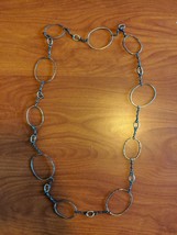 Large Vintage Sterling Silver 925 Circle Statement Necklace 46&quot; - £102.70 GBP