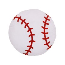 NoJo LLBN Sports Decorative Pillow-White and Red Baseball with Embroidery, 13x13 - £26.88 GBP