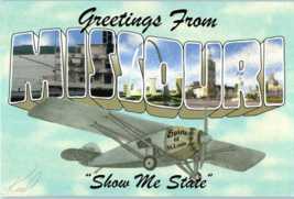 Greetings from Missouri Show Me State St Louis Missouri Postcard - £4.04 GBP
