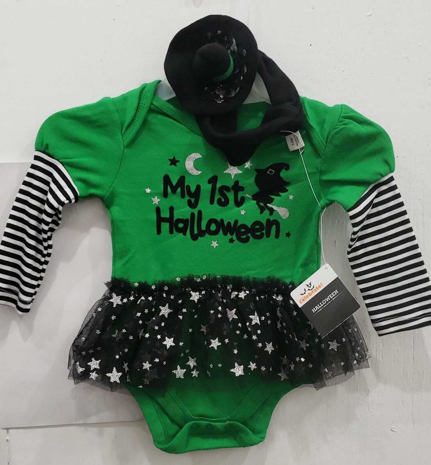Way To Celebrate Happy Halloween BG Witch Bds Tutu Size 18 Months Color Green Item image 3