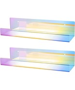 Natldgs 2 Pcs Iridescent Acrylic Floating Shelves, 15&quot; Rainbow, Wall Mou... - £29.88 GBP