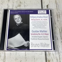 Mozart Requiem 626 Gustav Mahler Symphony 4 Bruno Walter CD - $13.11