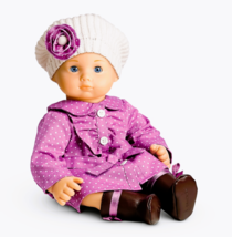 American Girl Bitty Baby  Purple Dotty Coat Set ~ Complete, EUC,  ~ NO Doll - £27.25 GBP