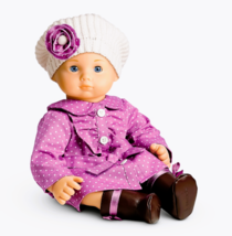 American Girl Bitty Baby  Purple Dotty Coat Set ~ Complete, EUC,  ~ NO Doll - £27.34 GBP