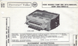 1957 1958 Ford 76MF 86MF Car Radio Photofact Service Manual Fairlane Country - £7.78 GBP
