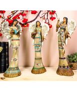 Set Of 3 Native American Female Angels Holding Bible Dove And Basket Fig... - €61,82 EUR