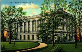 City Hall Building Charlotte North Carolina NC Linen Postcard UNP - £3.12 GBP