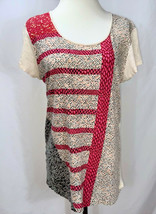 Marc Jacobs Linen Long Print Knit Top Tee T-Shirt Striped Lightweight Stretch - £16.07 GBP