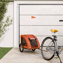 vidaXL Pet Bike Trailer Orange Oxford fabric, iron, PVC Medium Durable - $3,552.77 MXN