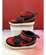 Nike Kids Court Borough Mid Sneakers Black/Red SZ 9c - $553.89 MXN