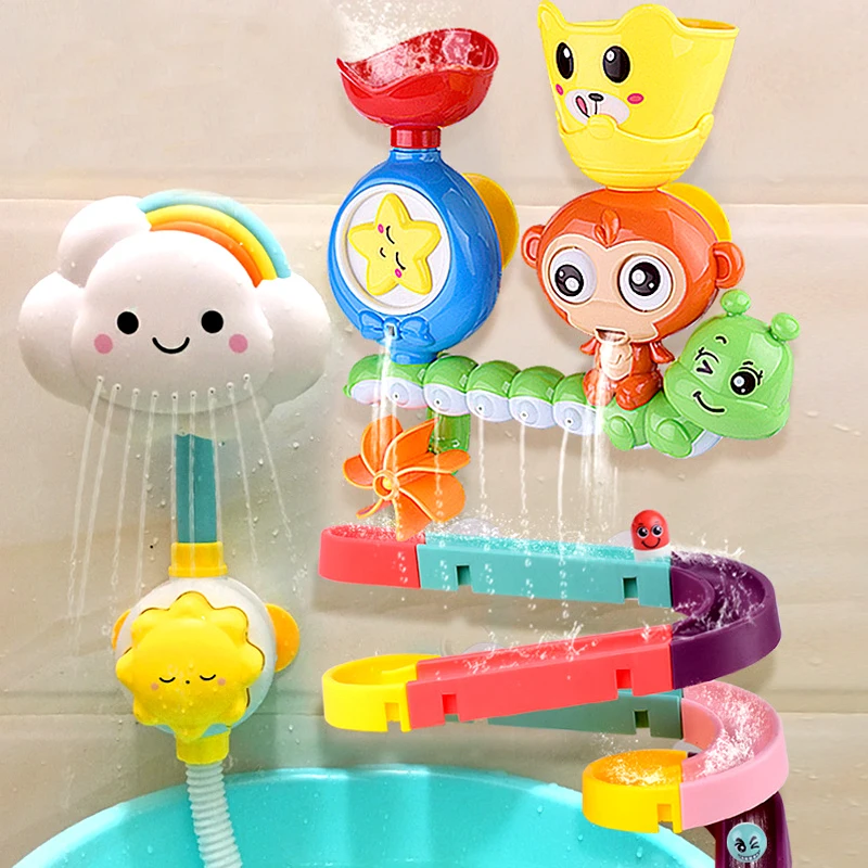 Baby Bath Toys Wall Suction Cup Marble Race Run Track Bathroom Bathtub Water - £7.64 GBP+