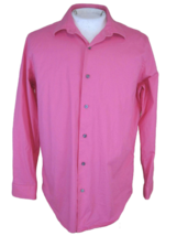 APT 9 Men shirt DRESS long sleeve sz 17½ pit to pit 24 slim fit hot pink stretch - £11.85 GBP
