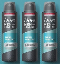 3 Packs Of Dove Men+Care Clean Comfort Deodorant Spray Anti-Perpirant 15... - £13.88 GBP