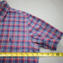 Ralph Lauren Oxford Custom Fit Plaid Shirt S Short Sleeve Pony Blue Red - £21.53 GBP