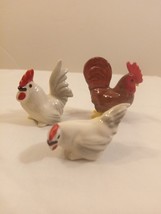 Set of 3 Vintage Miniature Hagen Renaker Roosters/ Chicken Figurines 60- 70&#39;s - £30.06 GBP
