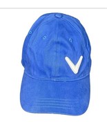 Callaway Tek Flex Golf Cap Stretch Blue Fitted Hat Embroidered Logo Outd... - $16.93