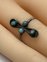 Old pawn sterling silver 925 turquoise Navajo ring size 5.25  - £36.27 GBP