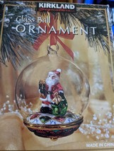 Vintage Signature Kirkland  Glass Ball Christmas Ornament  Santa Claus i... - $34.65