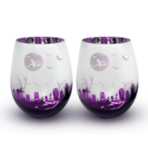 Purple Halloween Stemless Glasses - $653.75 MXN