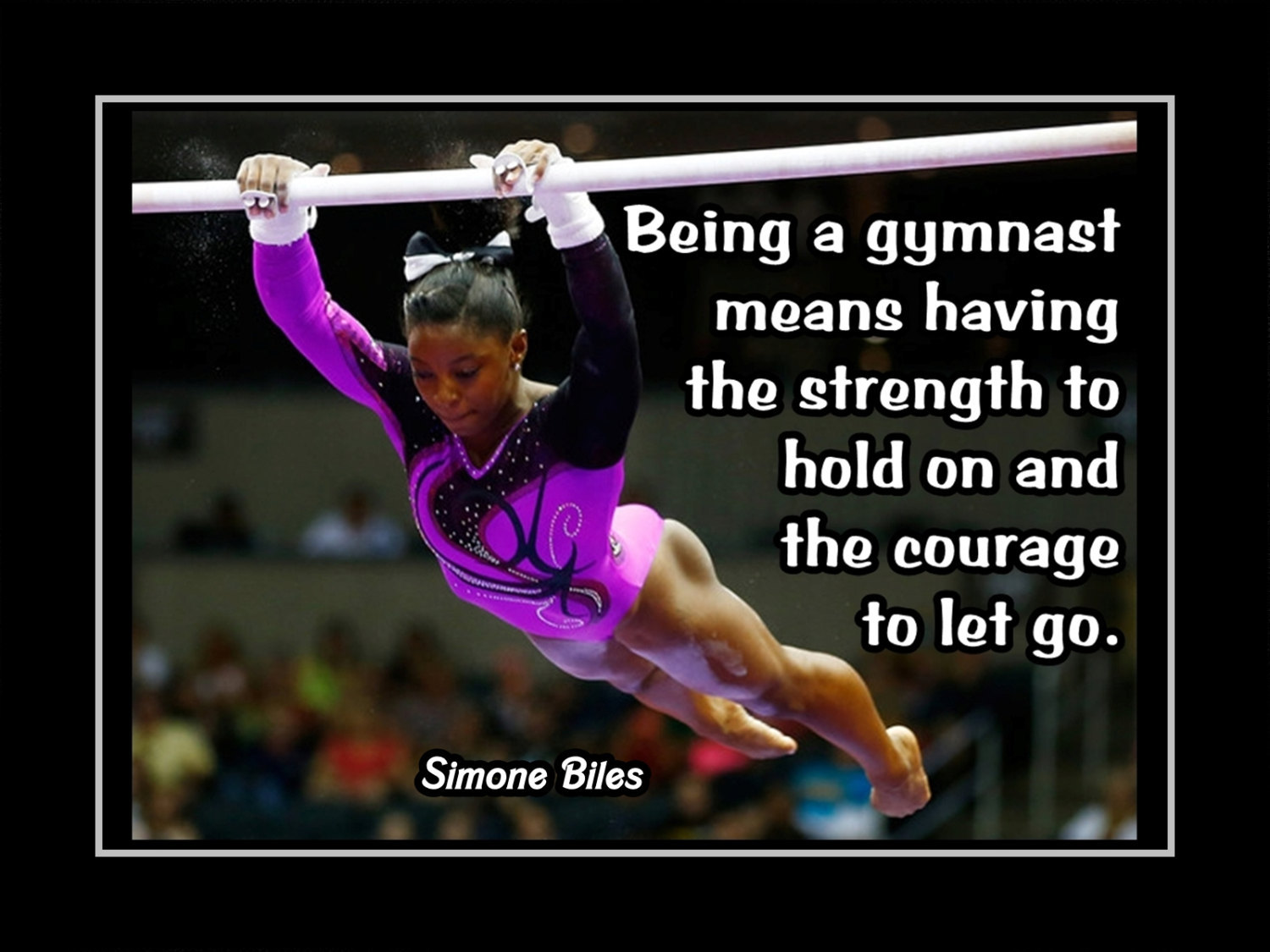 Primary image for Simone Biles Inspirational Gymnastics Quote Poster Print STRENGTH - COURAGE