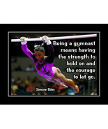 Simone Biles Inspirational Gymnastics Quote Poster Print STRENGTH - COURAGE - $22.99+