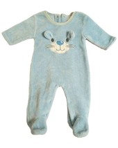 Pitter Patter Baby Blue Boy Outfit Sleeper One Piece Footie Pajamas 6/9 ... - $12.00