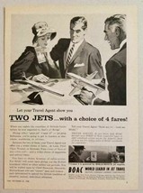 1958 Print Ad BOAC British Overseas Airways Two Model Jets &amp; Passengers - £10.31 GBP