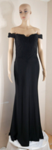 Cinderella Divine  Black Stretch Crepe Satin Off Shoulder Gown Dress Wms Medium - £83.10 GBP