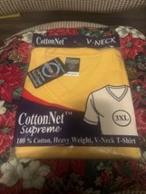 CottonNet Supreme T-Shirt Round Neck Short Sleeves Size 3XL Shirt Yellow - $4.99