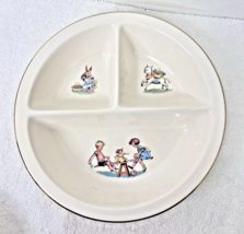 Salem China Co USA Baby Bowl Seesaw Lamb Bunny Divided Bowl  7 3/4 x 1.5... - $24.26