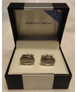 Geoffrey Beene Polished Silver Oval Engravable Cufflink - £11.78 GBP