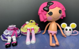 Lalaloopsy Crumbs Sugar Cookie Doll Pink Hair 2009 Purple Bitty Buttons Outfit - £23.73 GBP